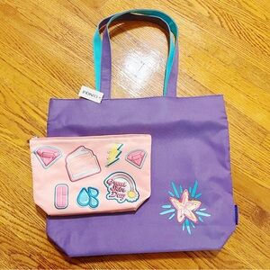 Clinique Canvas Tote Bag & Cosmetic Bag Bundle Reusable Shopping Bag Makeup Bag